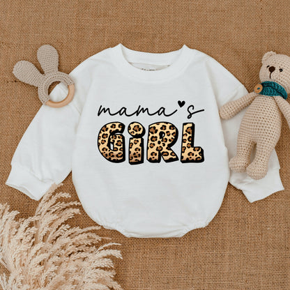Mama's Girl Cheetah Print Baby Romper Cute Leopard Bodysuit for Baby Girls Perfect Mommy Daughter Matching Outfit Shower Gift