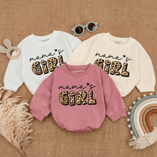 Mama's Girl Cheetah Print Baby Romper Cute Leopard Bodysuit for Baby Girls Perfect Mommy Daughter Matching Outfit Shower Gift