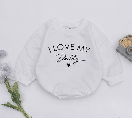 Sweet Baby Girl "I Love My Daddy" Romper Minimalist Heart Design Father's Day Gift for Daughter Newborn
