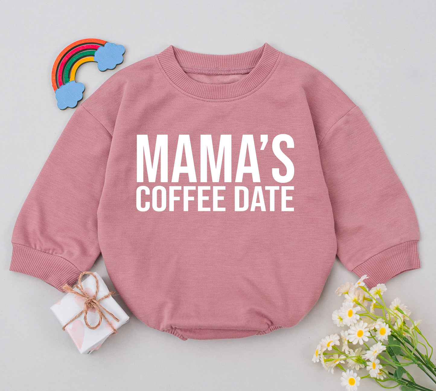 Mama's Coffee Date Romper Darling Baby Girl Outfit for Mom Daughter Matching Outfits Adorable Mother's Day Newborn Gift