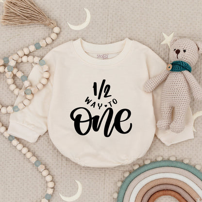 Half Birthday Outfit Girl, One Happy Dude Romper, 1st Birthday Bodysuit, Halfway to One Gift, Baby Boy or Girl Clothes