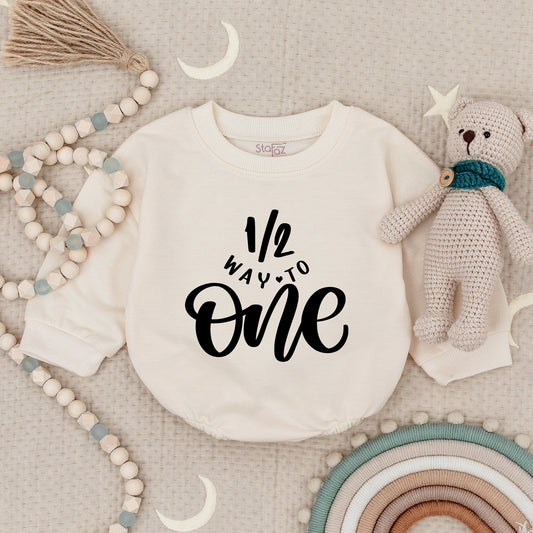 Half Birthday Outfit Girl, One Happy Dude Romper, 1st Birthday Bodysuit, Halfway to One Gift, Baby Boy or Girl Clothes