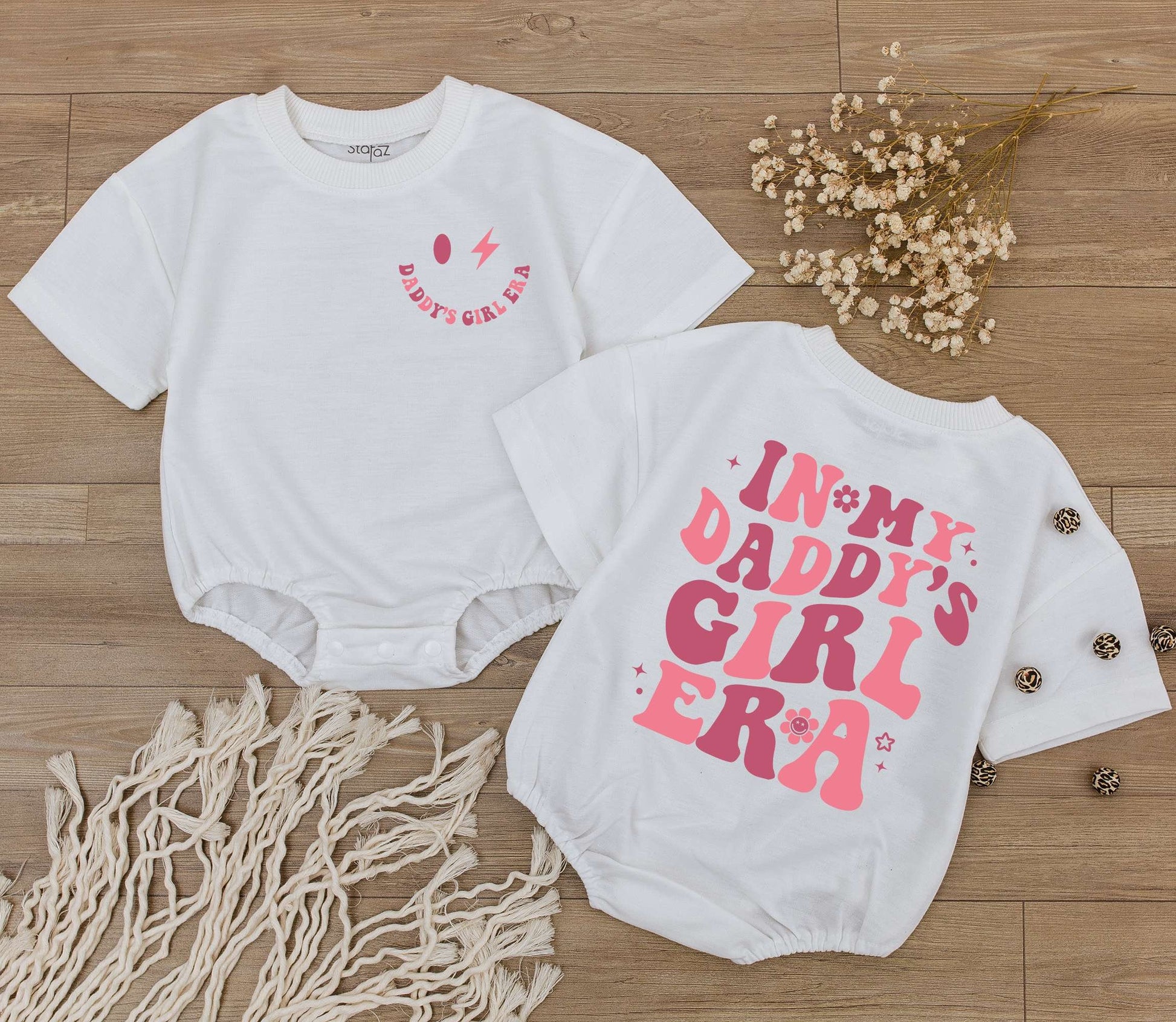 In My Daddy's Girl Era Baby Romper Cute Stars & Flowers Design Daddy's Girl Gift Outfit Newborn Bodysuit Baby Shower Present Daughter From Dad