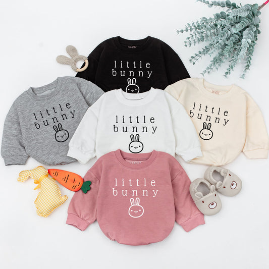 Little Bunny Baby Romper: Sweet Easter Outfit, Cute Newborn Gift, Soft Cotton Sleepsuit with Minimalist Rabbit Design, Perfect 1st Easter Outfit (137 chars)