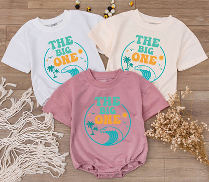 Waves 1st Birthday Shirt & Newborn Romper Set: Beach Van Baby Outfit for Boy or Girl First Summer Clothes
