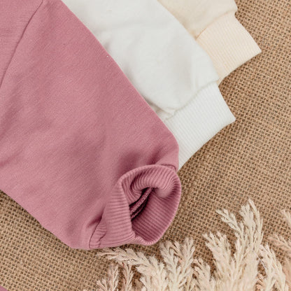 Pink Bubble Romper Bodysuit – Retro Newborn Girl Outfit & Sweater  