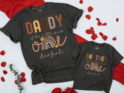 Matching Isn't She Onederful 1st Birthday Shirts, Boho Rainbow Family Outfit, Little Miss Onederful First Birthday Party, Girl