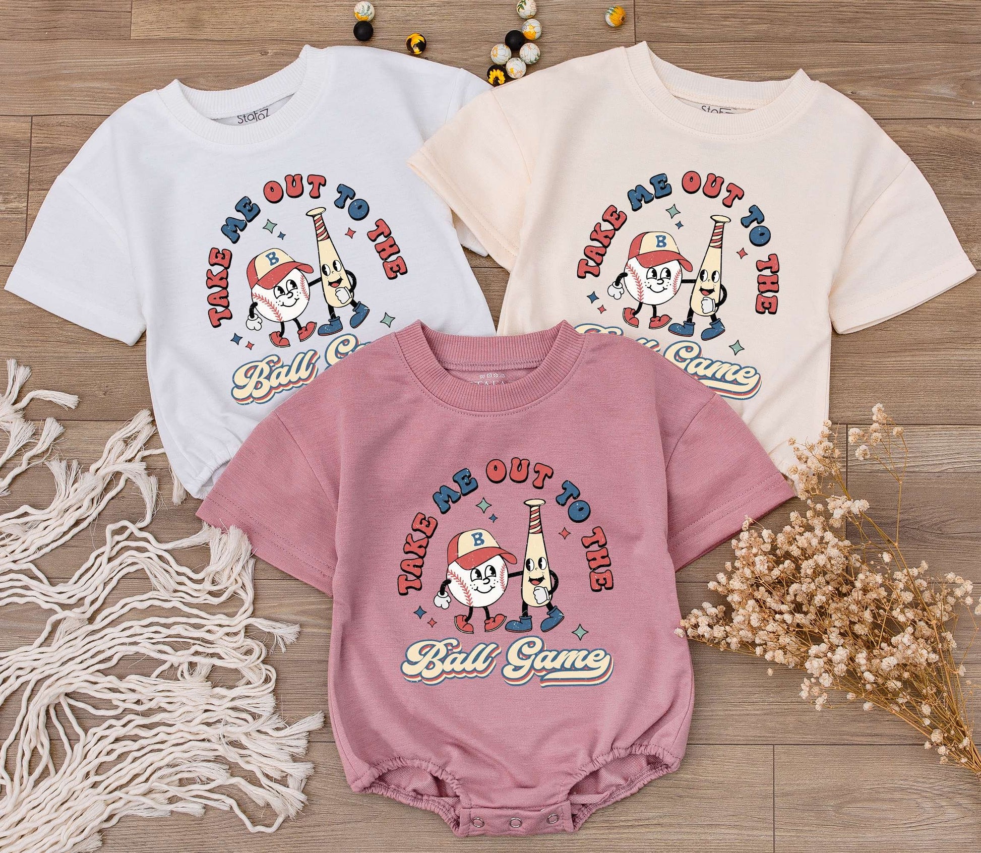Take Me Out To The Ball Game Romper, Vintage Baseball Baby Bodysuit 1st Birthday Outfit, Game Day Clothes Cute Boy Newborn Shirt, Retro Vibes 138