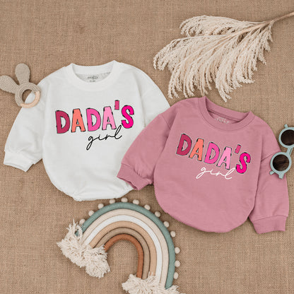 Dada's Girl Pink & Peach Bubble Romper Sweet Newborn Baby Girl Outfit Adorable Infant Clothes Perfect Baby Shower Gift for Girls
