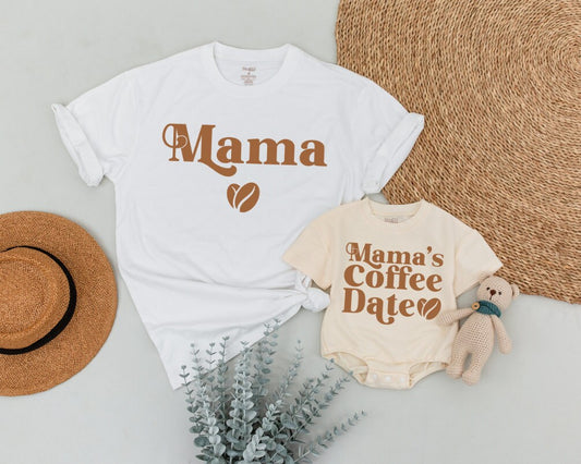 Mama Needs Coffee Matching Mama and Mini Outfit Gift for New Mom Coffee Date Baby Girl Outfit Mother's Day Gift Soft Cotton