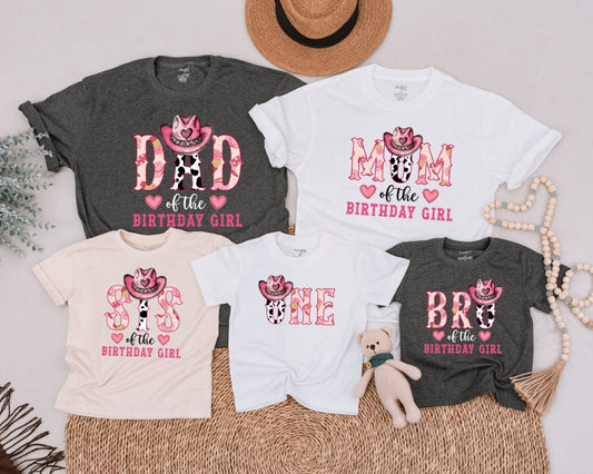 Western Family Birthday Shirts & Outfits: Retro Cowgirl Style  
