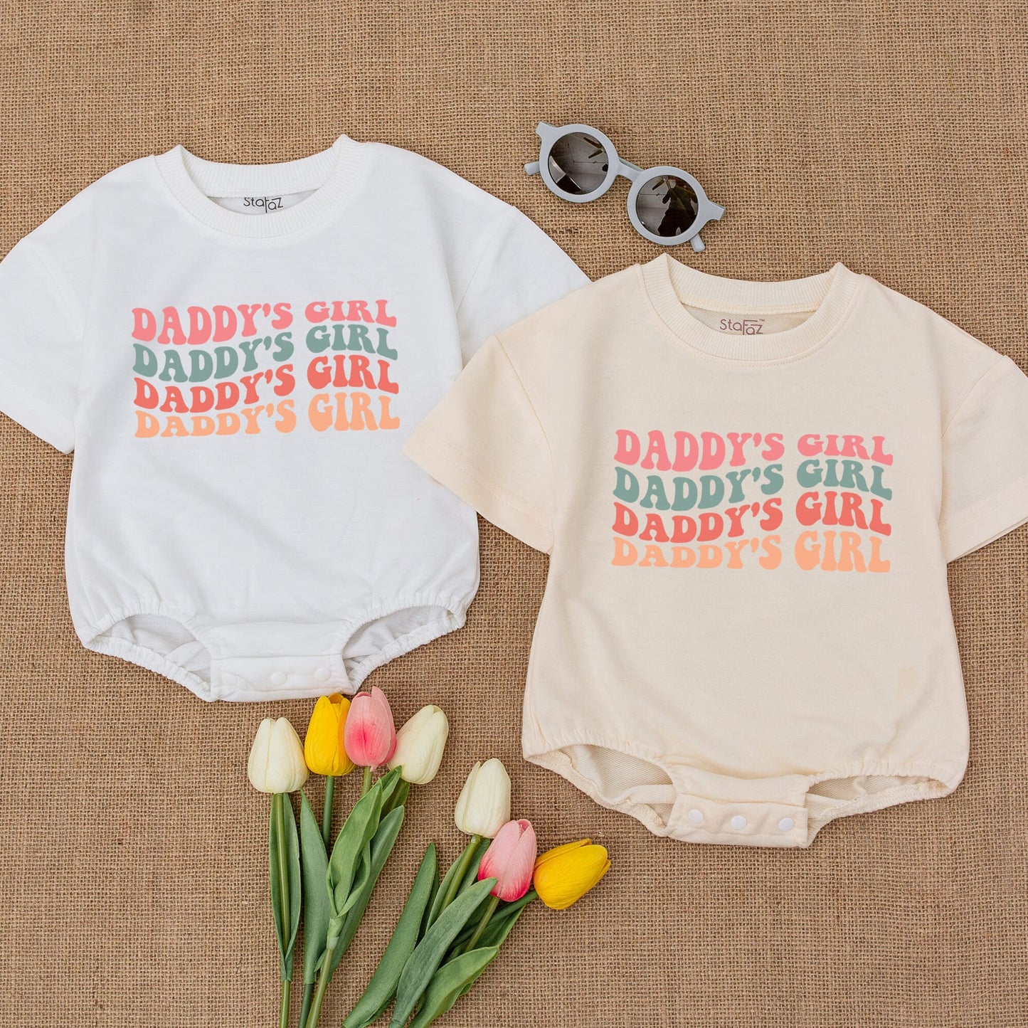 Daddy's Girl Oversized Bubble Romper for Baby Girls First Father's Day Infant Outfit Soft Comfortable Cotton Blend Shower Gift Idea