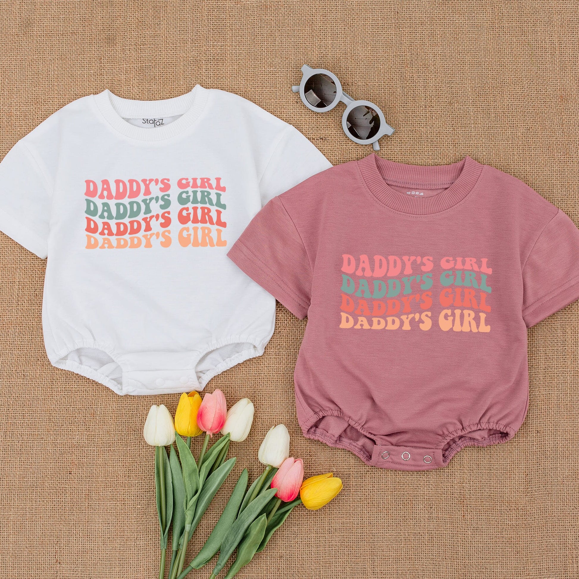 Daddy's Girl Oversized Bubble Romper for Baby Girls First Father's Day Infant Outfit Soft Comfortable Cotton Blend Shower Gift Idea