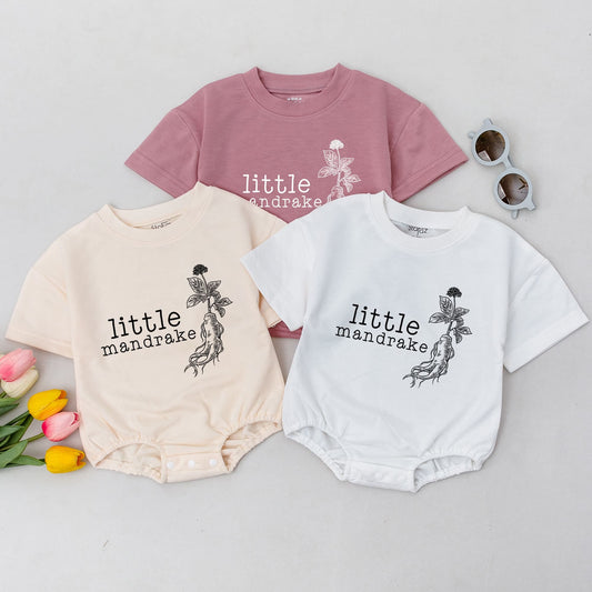 Little Mandrake Baby Romper: Wizard in Training Bodysuit, Cute Plant Sprout Outfit, Magic Potterhead Gift, Newborn Coming Home Outfit (Caution Mandrake!)