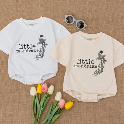 Little Mandrake Baby Romper: Wizard in Training Bodysuit, Cute Plant Sprout Outfit, Magic Potterhead Gift, Newborn Coming Home Outfit (Caution Mandrake!)