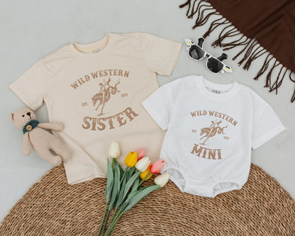 Western 1st Birthday Outfit Set: Cowboy Shirts & Bull Skull Romper