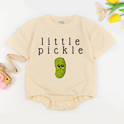 Cute Little Pickle Baby Jumpsuit, Funny One Piece for Vegan Babies, Dill & Vegetable Gift, Soft & Comfortable Cotton Romper Toddler Girl
