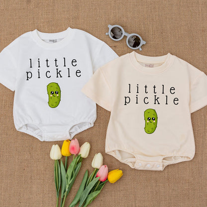 Cute Little Pickle Baby Jumpsuit, Funny One Piece for Vegan Babies, Dill & Vegetable Gift, Soft & Comfortable Cotton Romper Toddler Girl