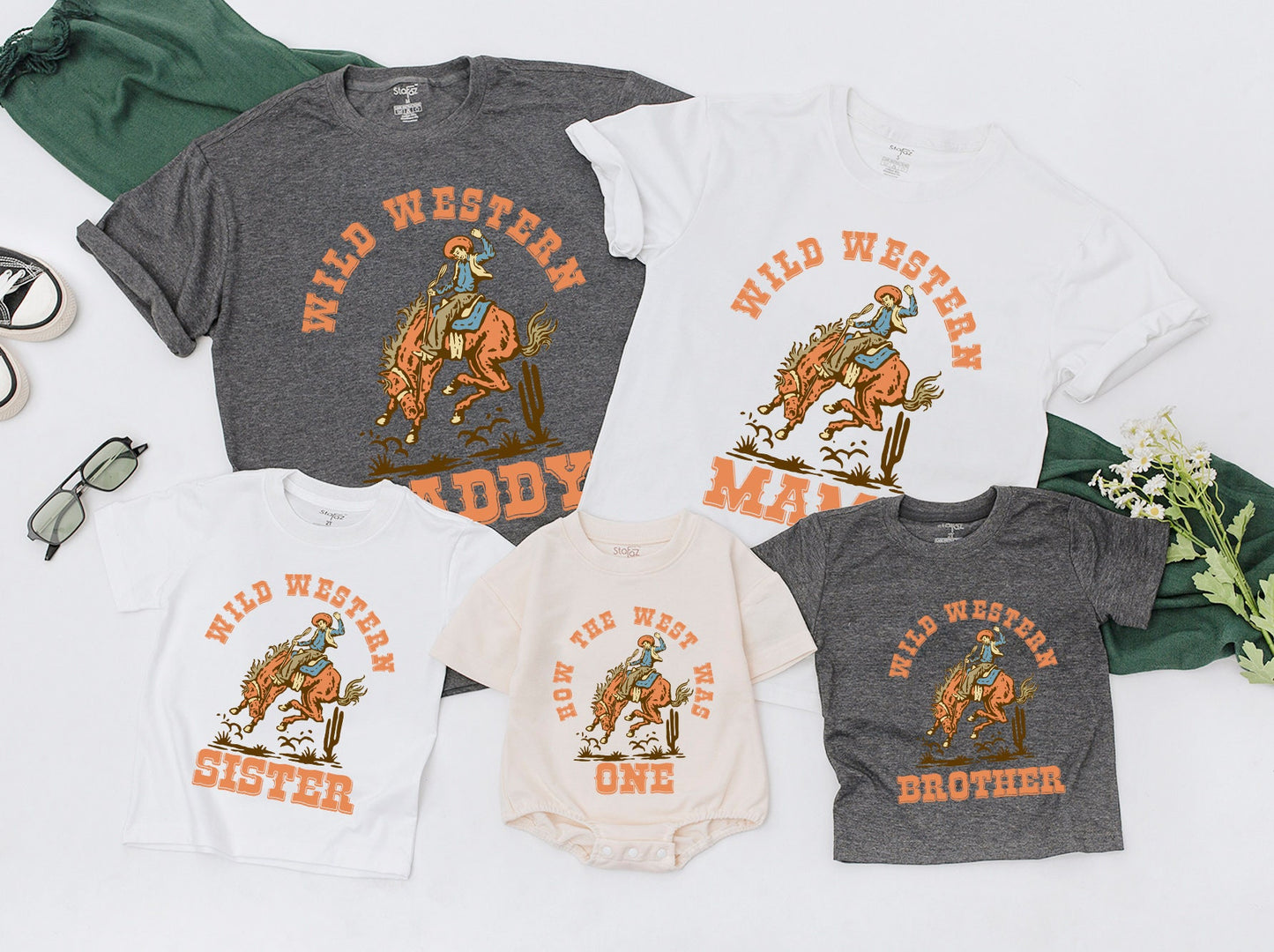 How The West Was One Birthday Boy Outfit, Vintage Cowboy First Birthday Wild West Family Shirts, Matching Daddy Mama Western Clothes, Rodeo One Tee (139 chars)