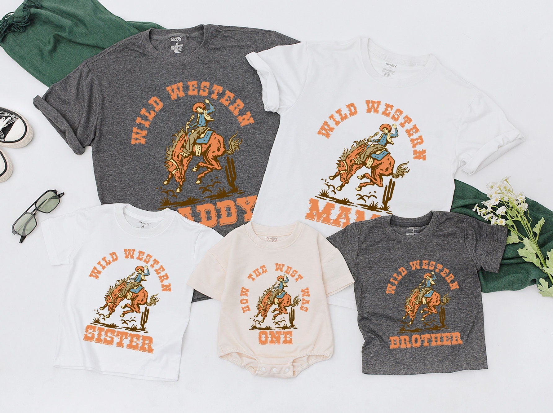 How The West Was One Birthday Boy Outfit, Vintage Cowboy First Birthday Wild West Family Shirts, Matching Daddy Mama Western Clothes, Rodeo One Tee (139 chars)
