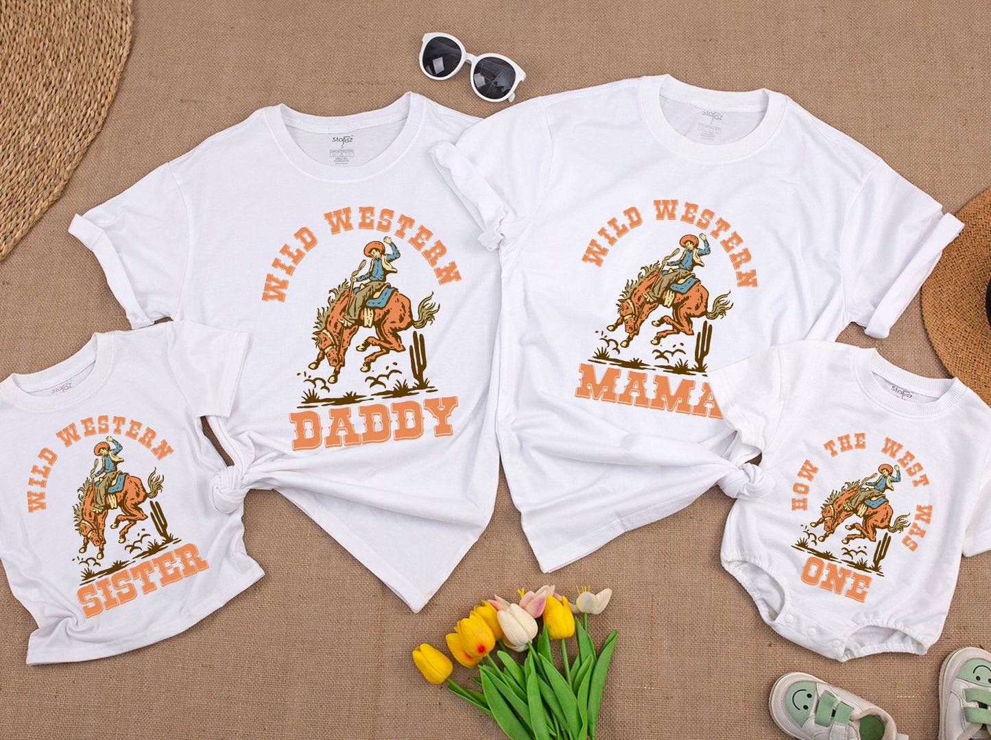 How The West Was One Birthday Boy Outfit, Vintage Cowboy First Birthday Wild West Family Shirts, Matching Daddy Mama Western Clothes, Rodeo One Tee (139 chars)