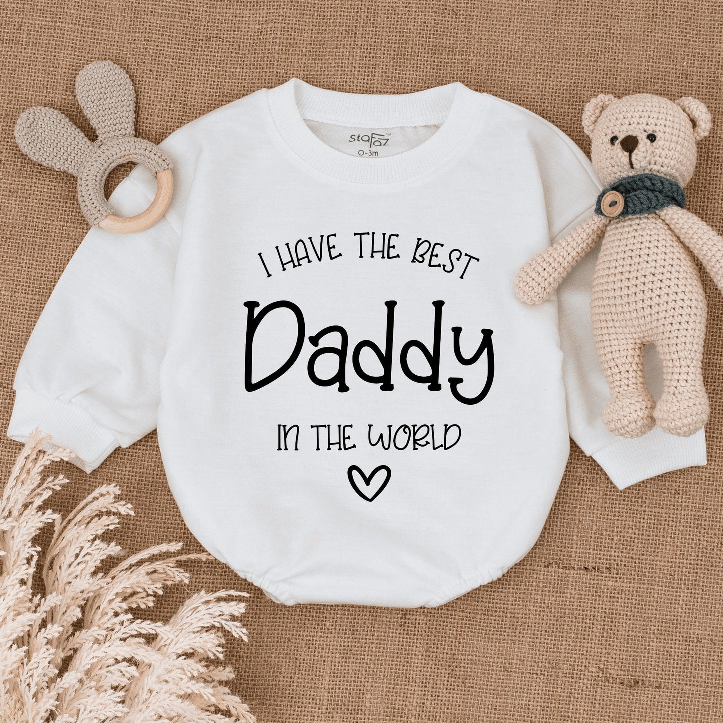 I Have The Best Daddy In The World Baby Romper Soft Cotton Newborn Infant Bodysuit for Fathers Day Gift New Dad Coming Home Outfit Pregnancy Announcement