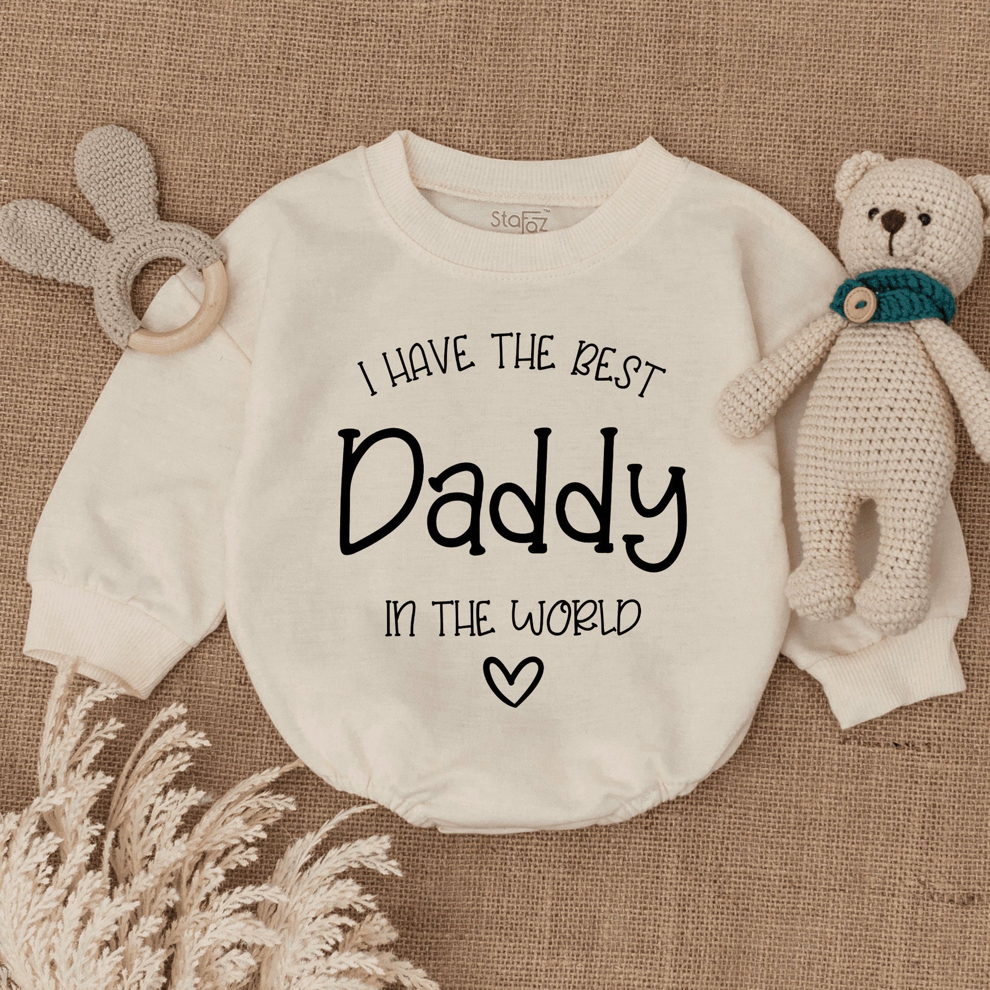 I Have The Best Daddy In The World Baby Romper Soft Cotton Newborn Infant Bodysuit for Fathers Day Gift New Dad Coming Home Outfit Pregnancy Announcement