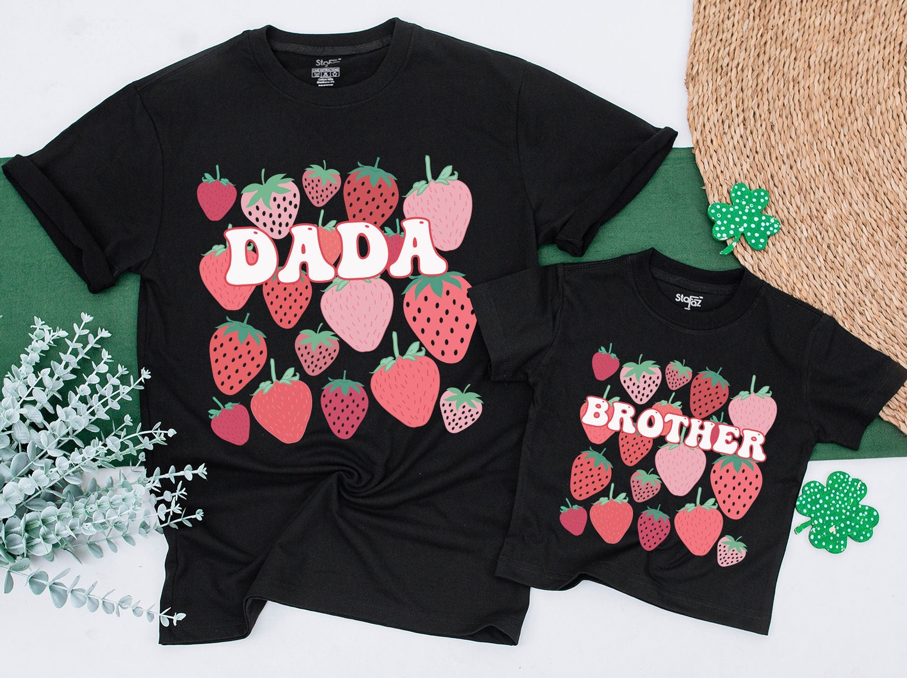 Berry First Birthday Matching Family Shirts "Sweet One" Strawberry Party Outfit Mama Daddy Sister
