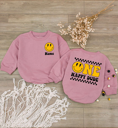 Smiley Face Personalized 1st Birthday Bodysuit for Boys & Girls