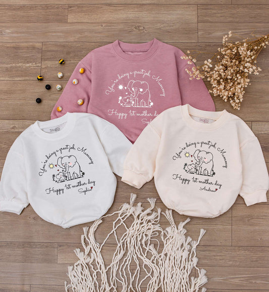 Personalized Mother's Day Baby Romper: Cute First Mom Gift Outfit