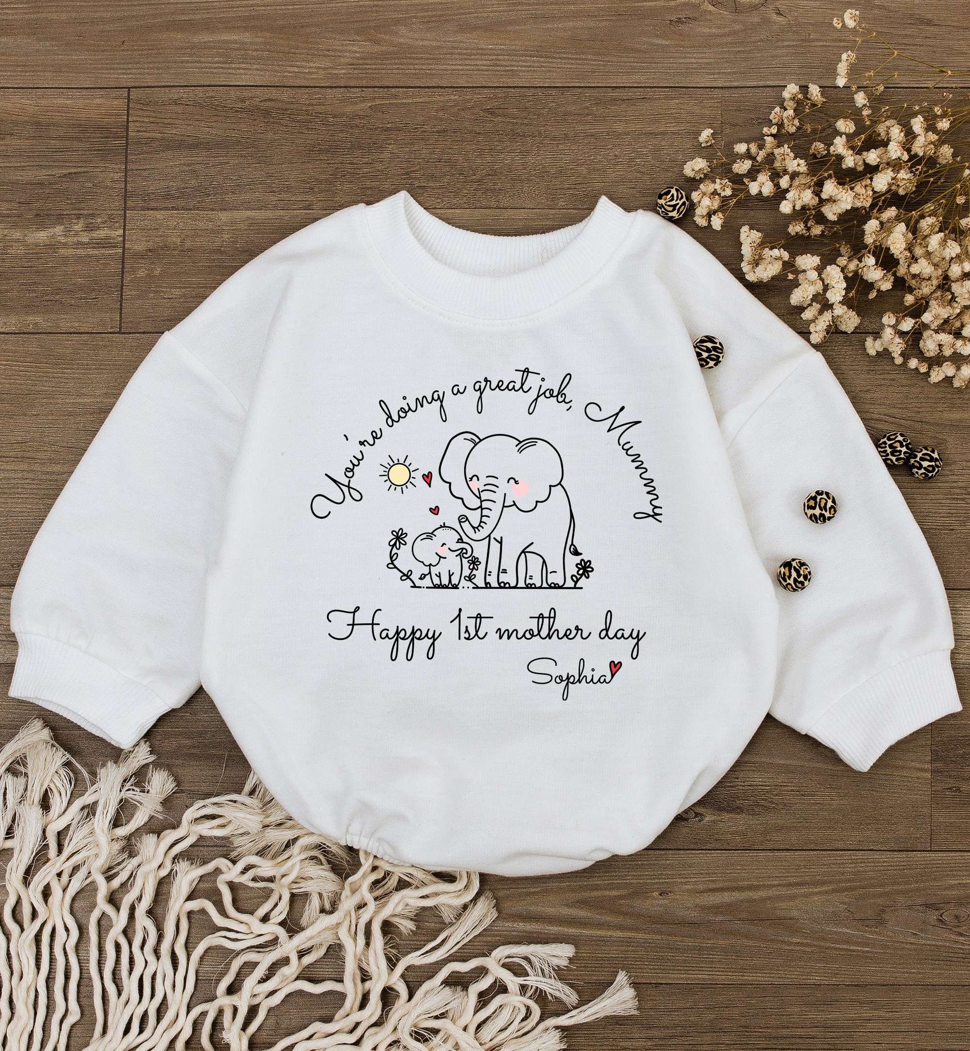 Personalized Mother's Day Baby Romper: Cute First Mom Gift Outfit