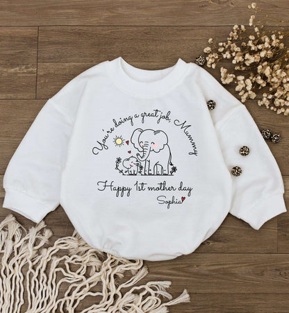 Personalized Mother's Day Baby Romper: Cute First Mom Gift Outfit
