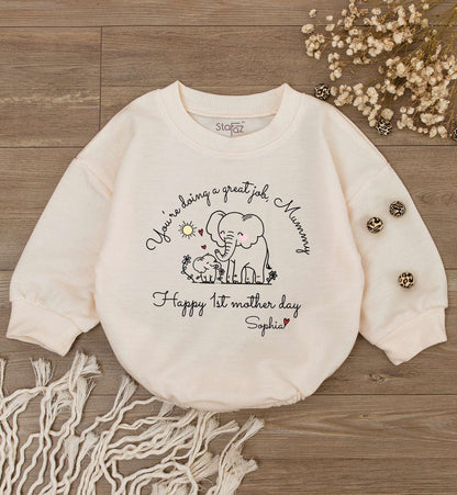 Personalized Mother's Day Baby Romper: Cute First Mom Gift Outfit