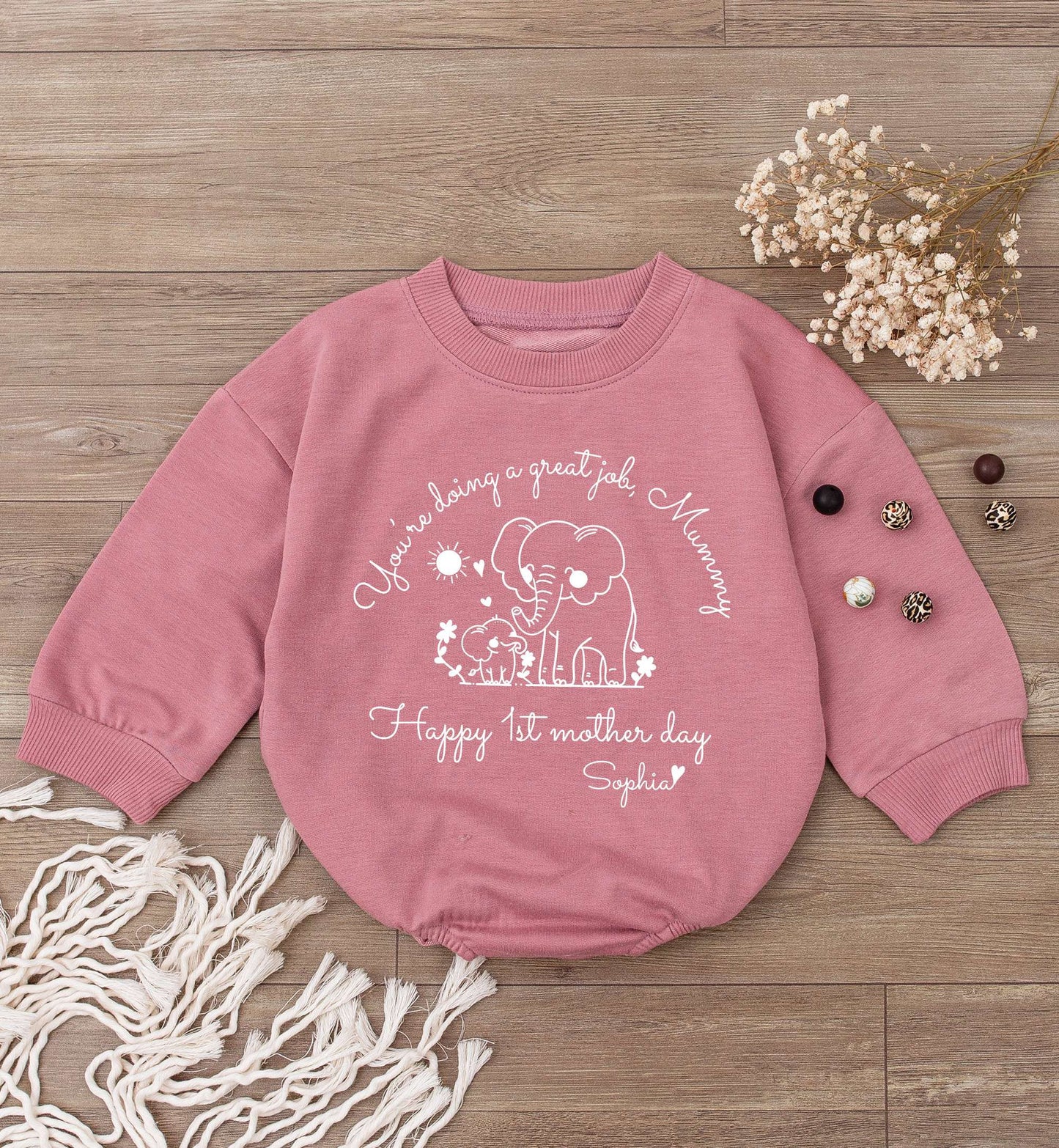 Personalized Mother's Day Baby Romper: Cute First Mom Gift Outfit