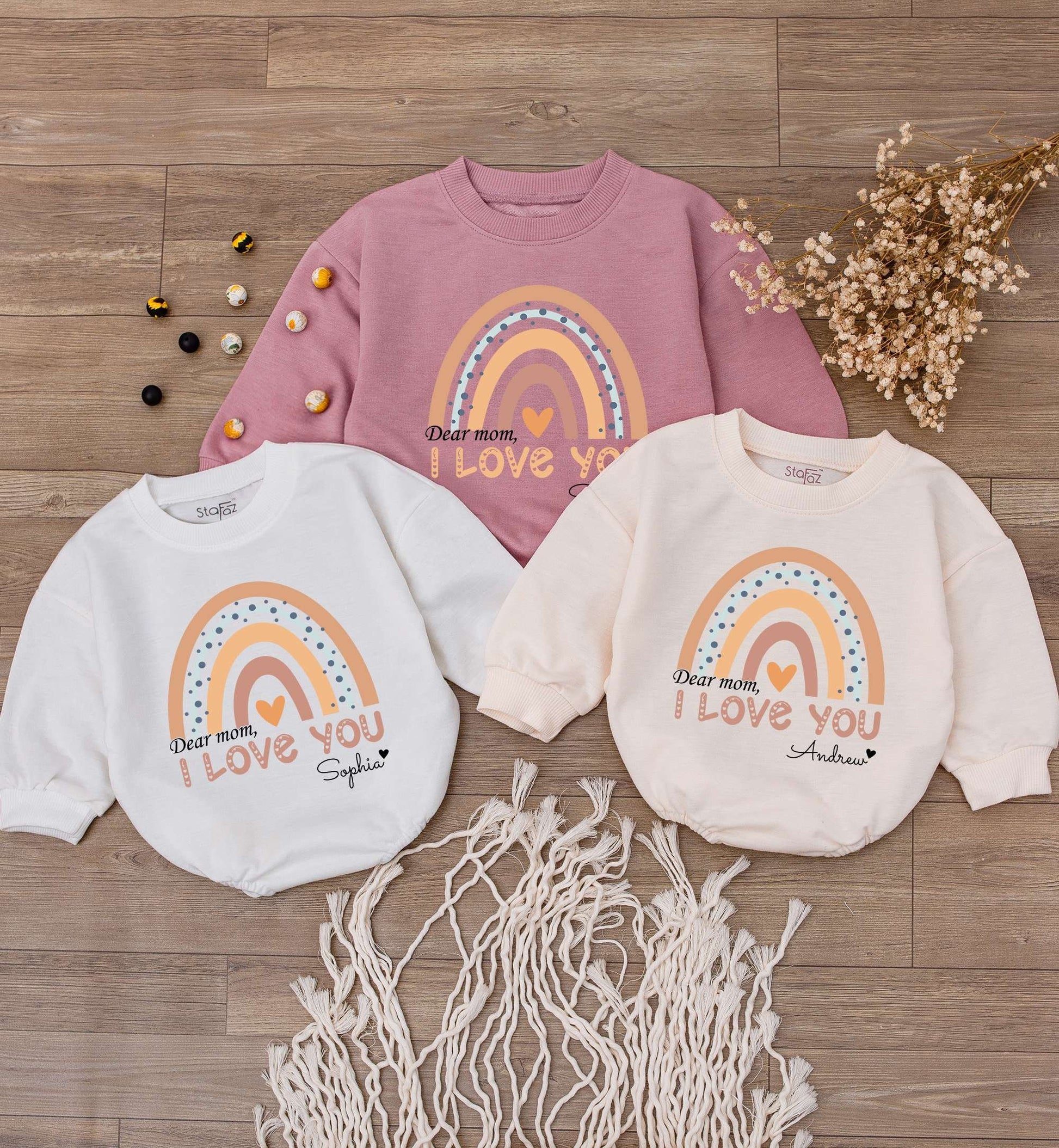 Personalized Dear Mom Baby Romper, First Mother's Day Outfit Gift