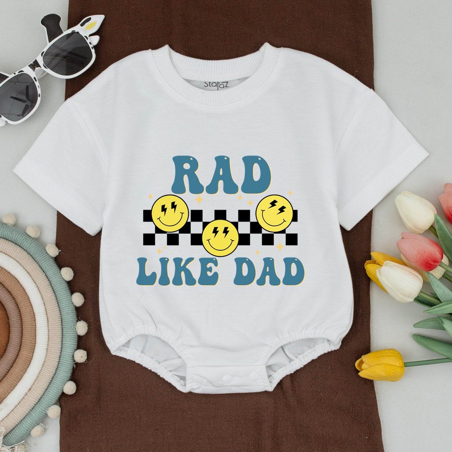 Rad Dad & Son Matching Outfits: Funny Retro Tees & Baby Bodysuits