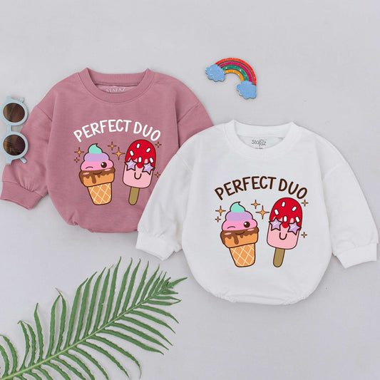 Adorable Twin Rompers: BFF Womb Mates Outfit for Baby Boys & Girls