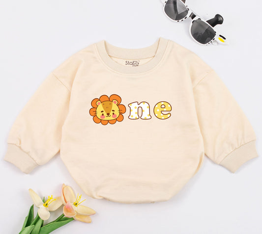1st Birthday Baby Romper, Unisex Animal Bodysuit, Infant Outfit Gift