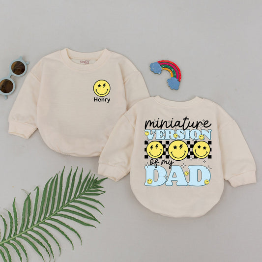 Miniature Dad Romper for Baby Girl or Boy: Father's Day Gift, Hi Daddy! New Baby Outfit, Soft Newborn Clothes, Bubble Romper, Baby Shower Present