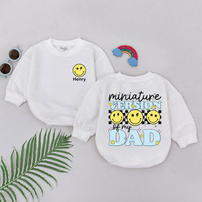 Miniature Dad Romper for Baby Girl or Boy: Father's Day Gift, Hi Daddy! New Baby Outfit, Soft Newborn Clothes, Bubble Romper, Baby Shower Present