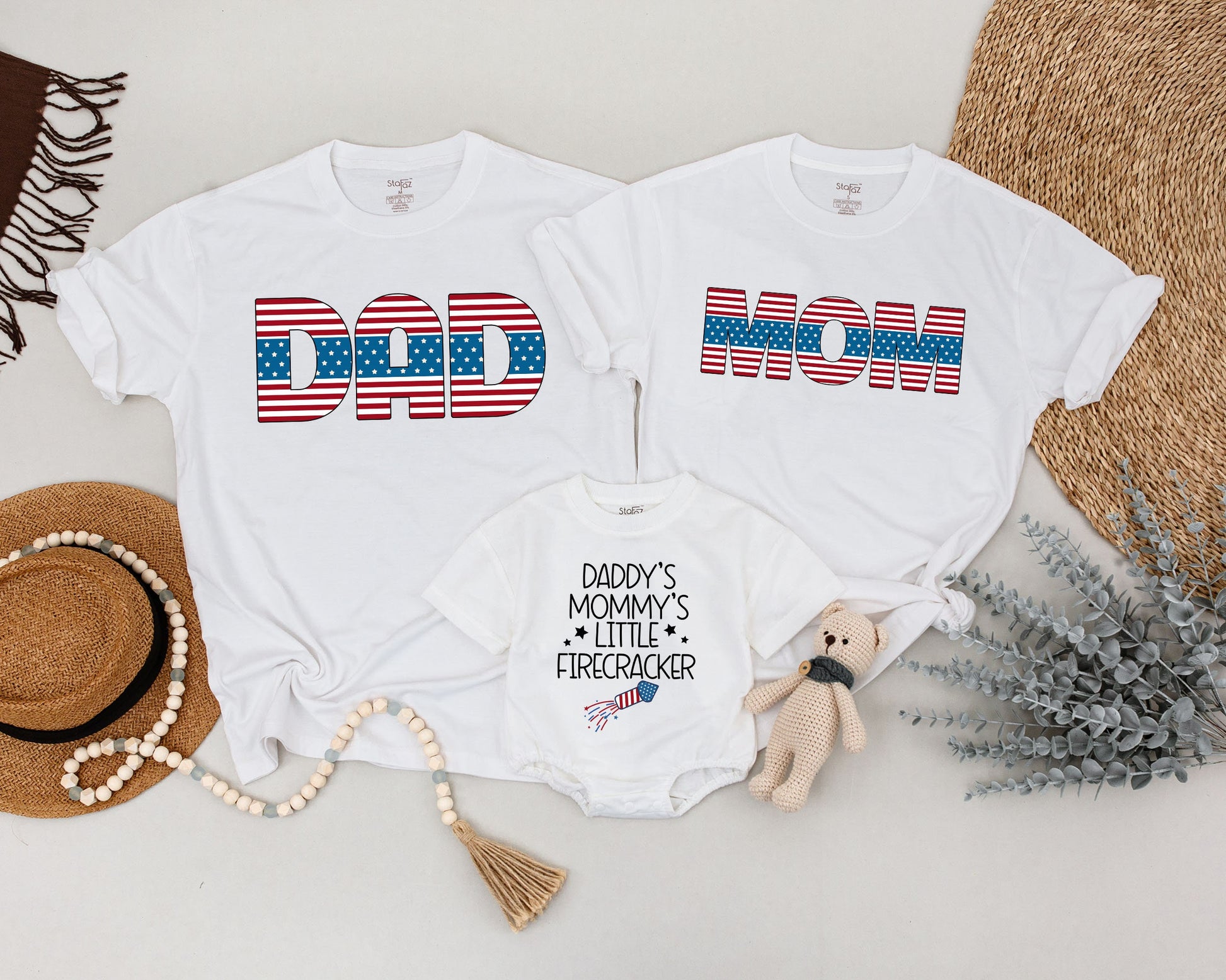 USA Family Shirts: Retro 4th of July Matching & Little Firecracker