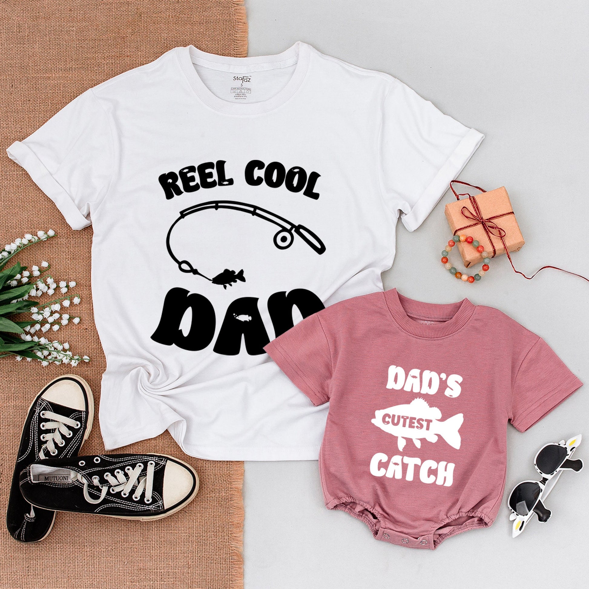 Father-Son Fishing Shirts: “Reel Cool Dad” & “Daddy's Cutest Catch”