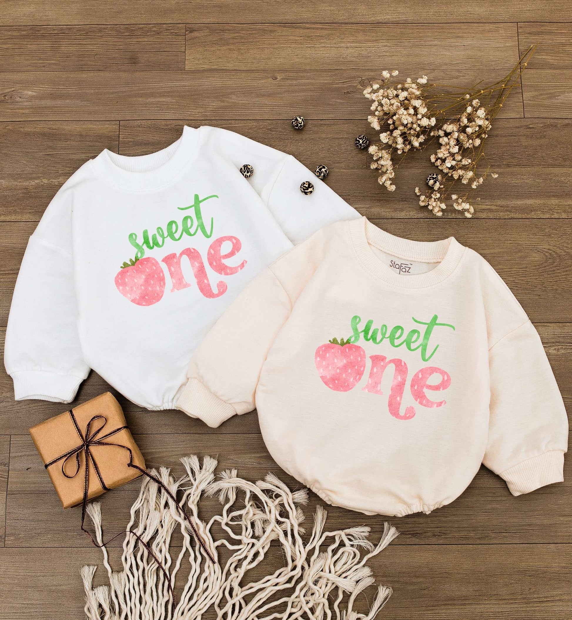 Retro Strawberry Romper, Gender Neutral Baby Outfit, Birthday Gift