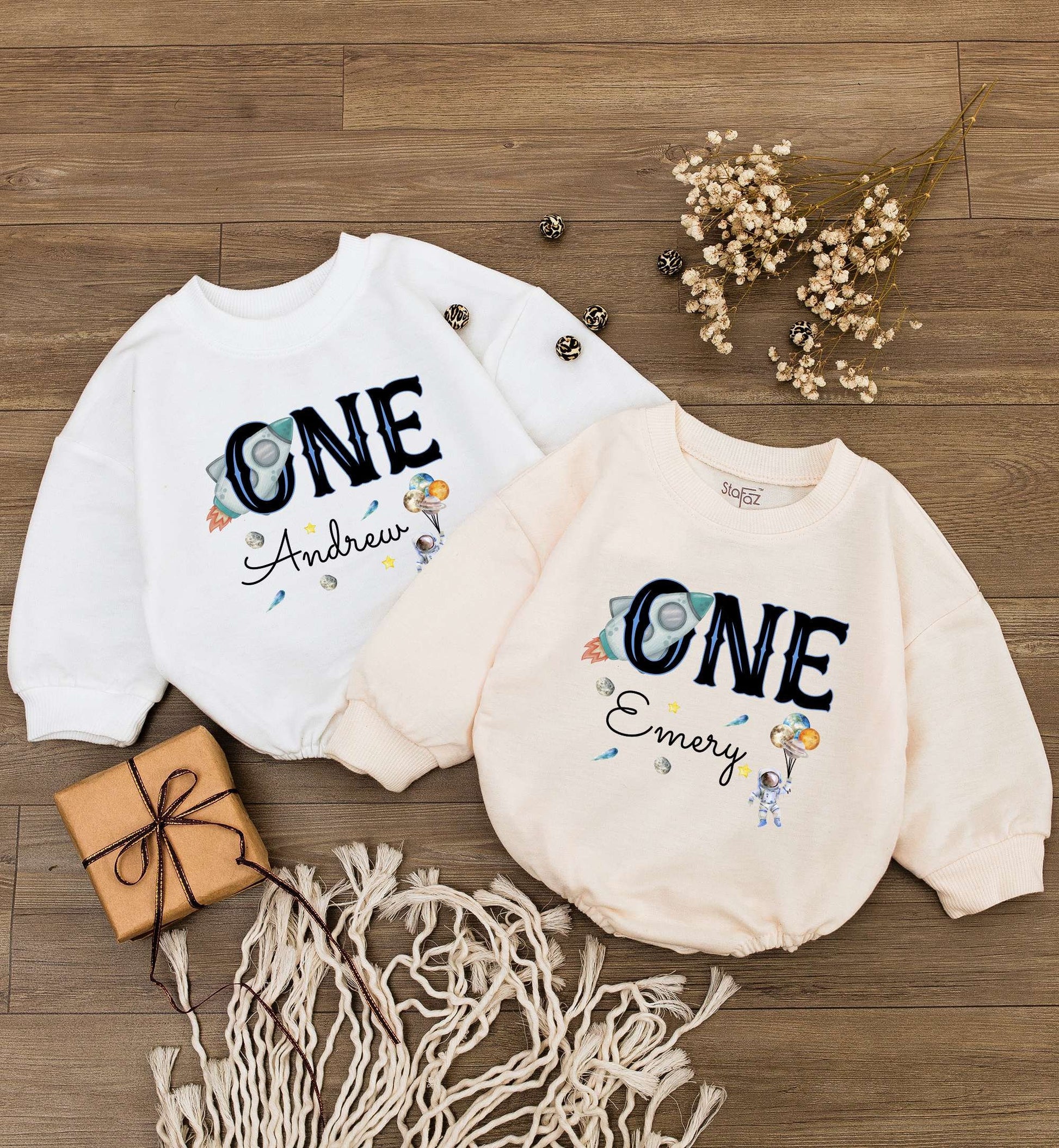 Galaxy Themed Personalized 1st Birthday Bodysuit | Unisex Baby Outfit