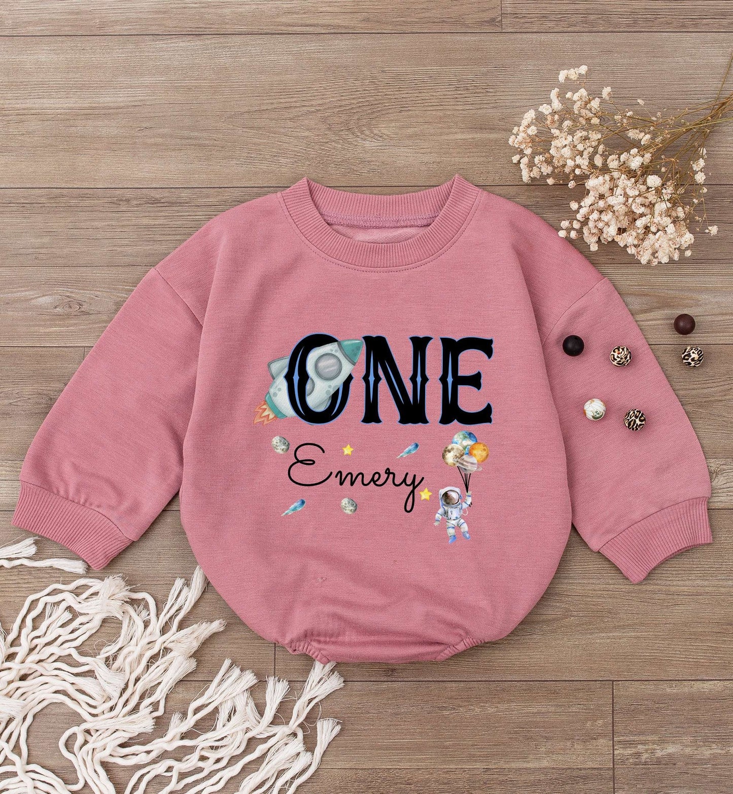 Galaxy Themed Personalized 1st Birthday Bodysuit | Unisex Baby Outfit