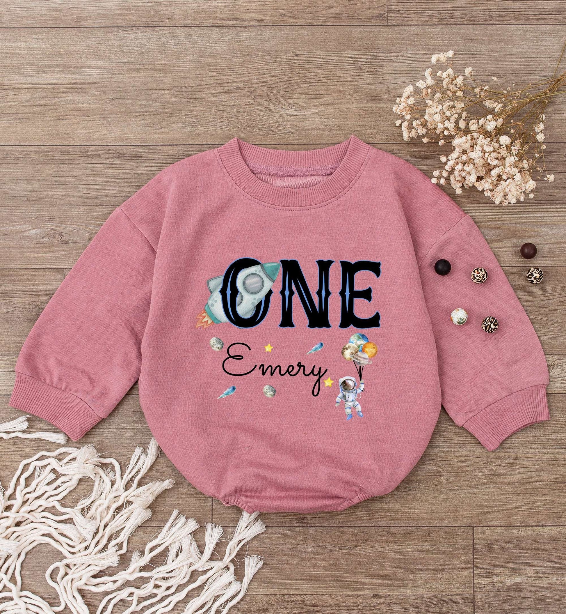 Galaxy Themed Personalized 1st Birthday Bodysuit | Unisex Baby Outfit