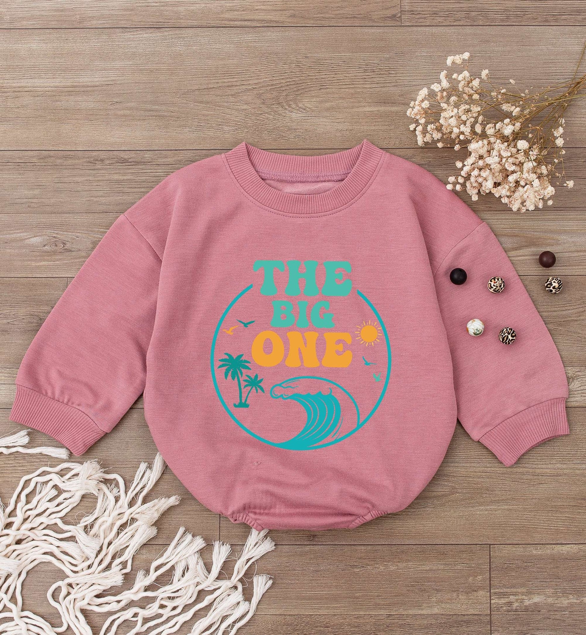 Beach Van 1st Birthday Romper: Neutral Baby Shower & Summer Outfit