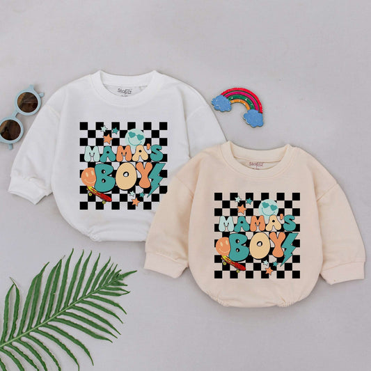 Retro Mama's Boy Baby Romper - Perfect Mother's Day & Shower Gift
