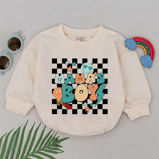 Retro Mama's Boy Baby Romper - Perfect Mother's Day & Shower Gift
