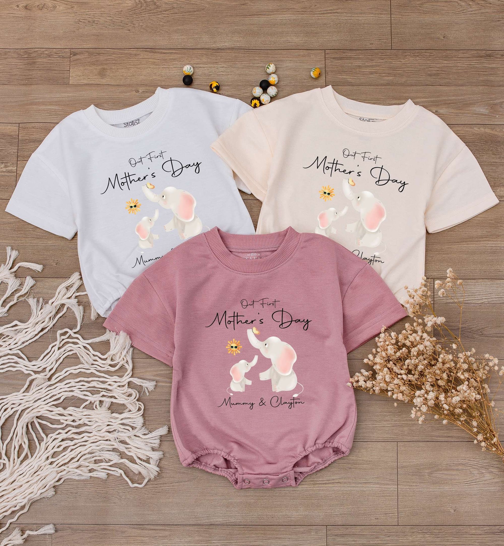Personalized 1st Mother's Day Baby Romper, Custom Mom & Baby Gift